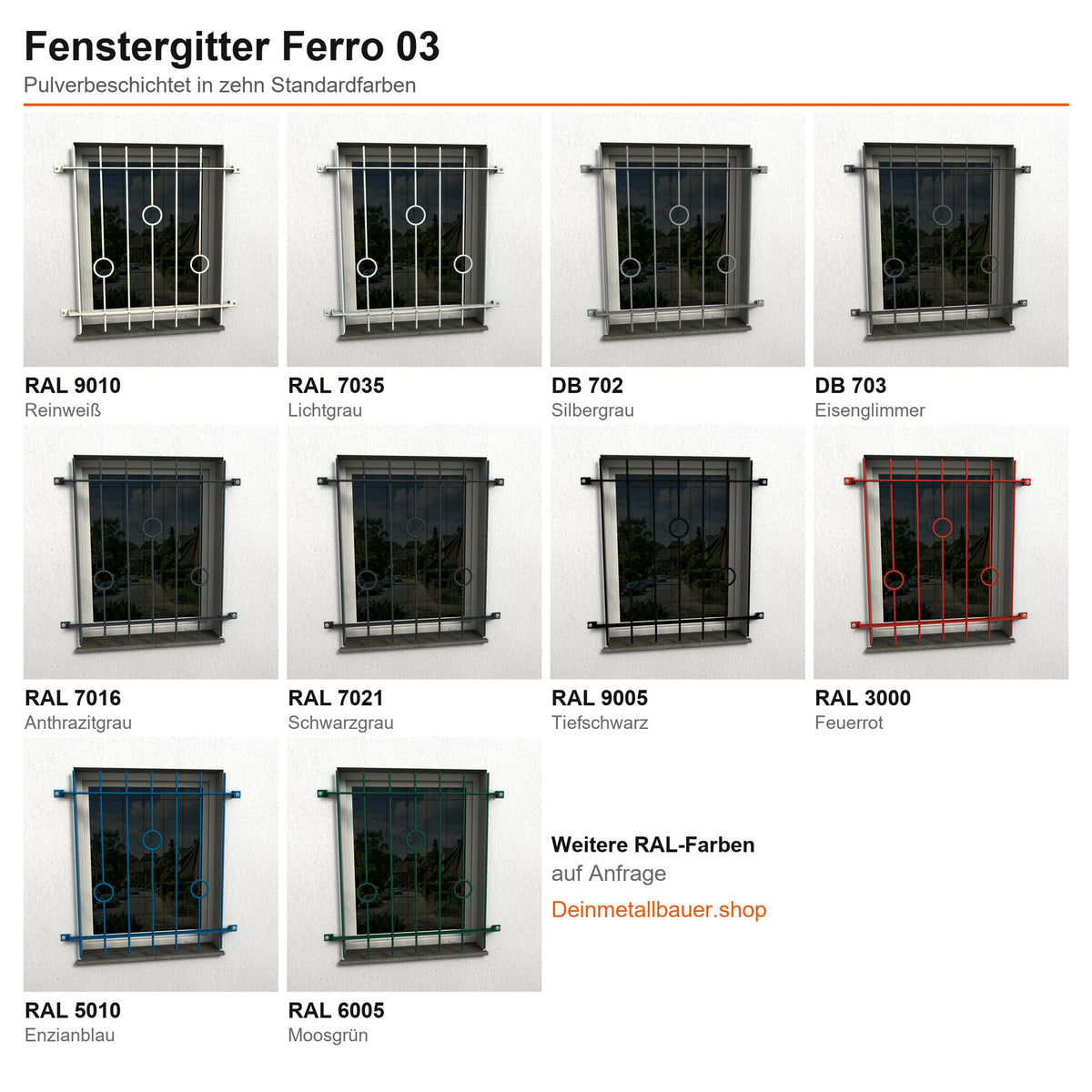 Fenstergitter Ferro 03 verzinkt - DeinMetallbauer.shop