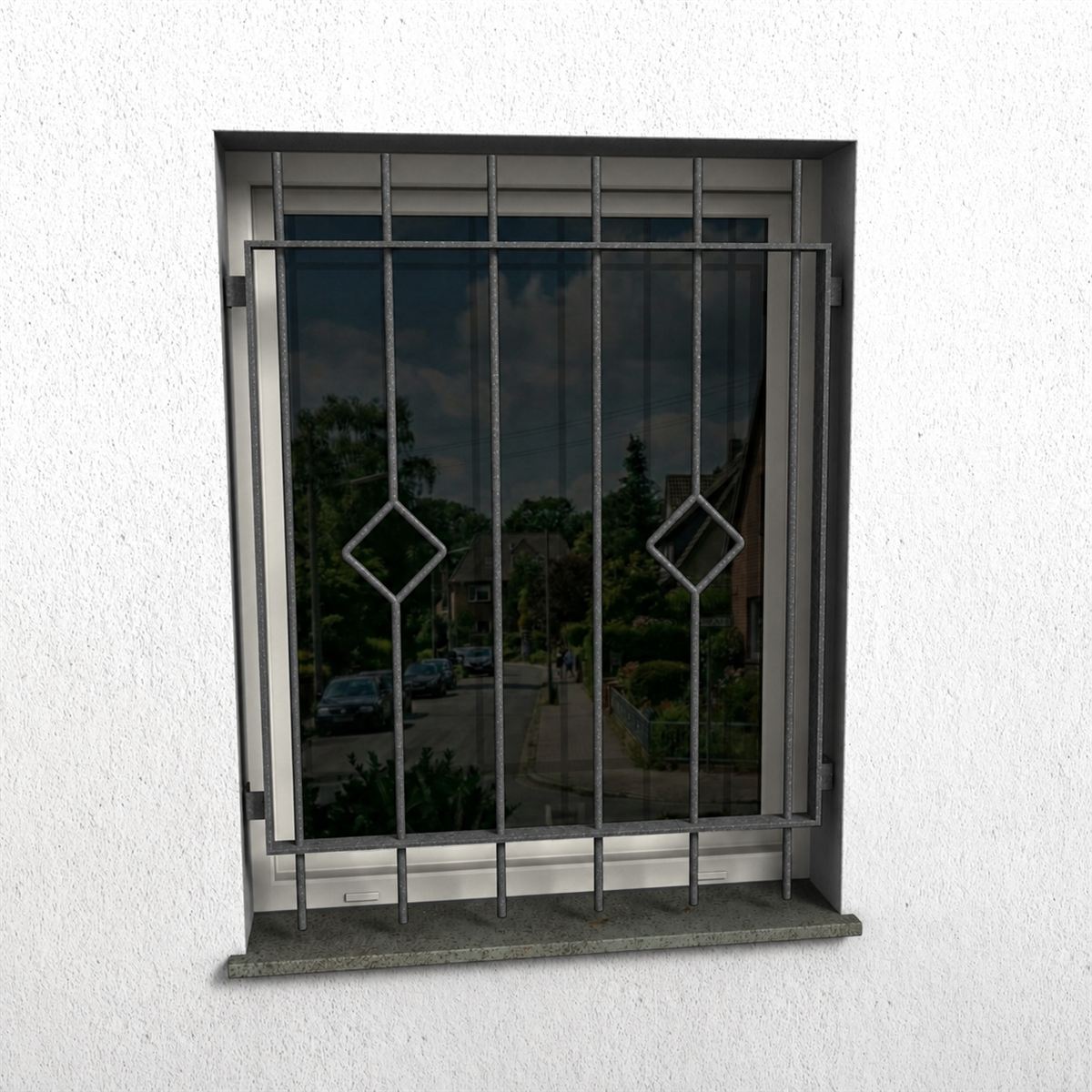 Fenstergitter Ferro 01 verzinkt - DeinMetallbauer.shop