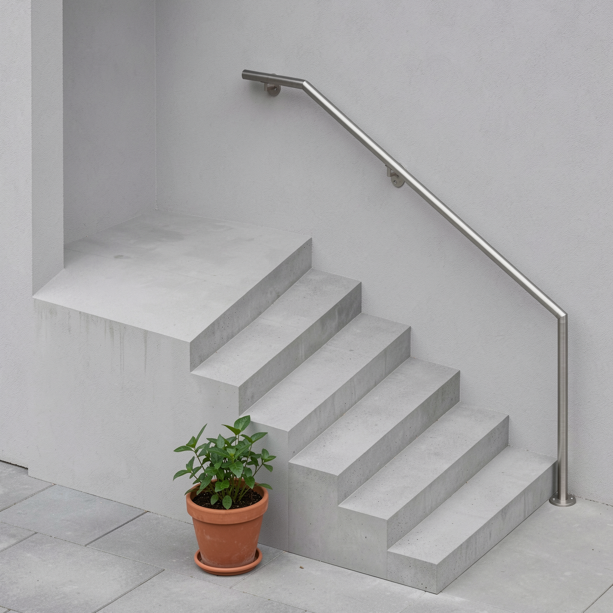 Treppenhandlauf THL 05 Edelstahl – oben an Wandhaltern - DeinMetallbauer.shop