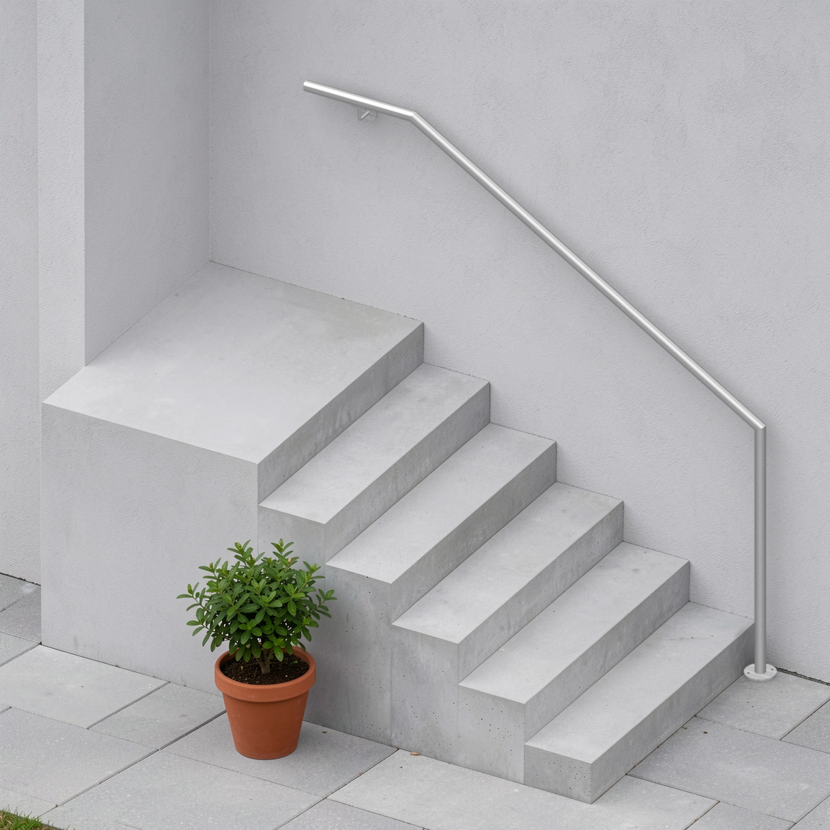 Treppenhandlauf THL 05 Edelstahl – oben an Wandhaltern - DeinMetallbauer.shop