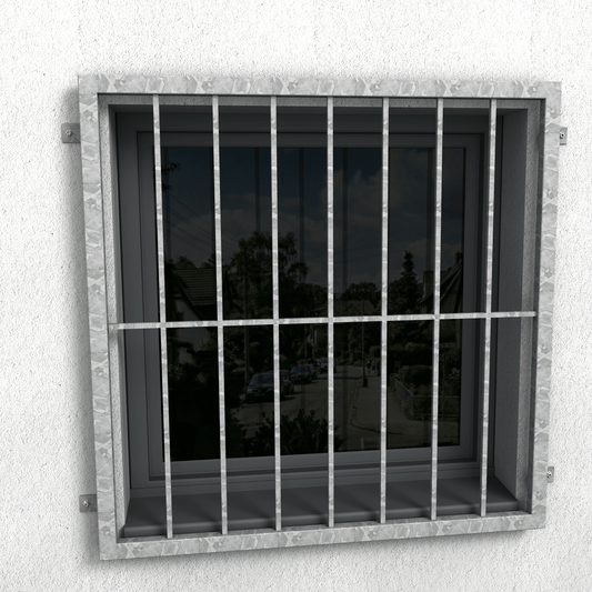 Stabiles Fenstergitter – Befestigungsabstand 1290 mm, Höhe 985 mm - DeinMetallbauer.shop