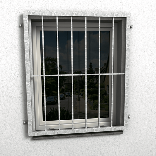 Stabiles Fenstergitter – Befestigungsabstand 960 mm, Höhe 710 mm - DeinMetallbauer.shop