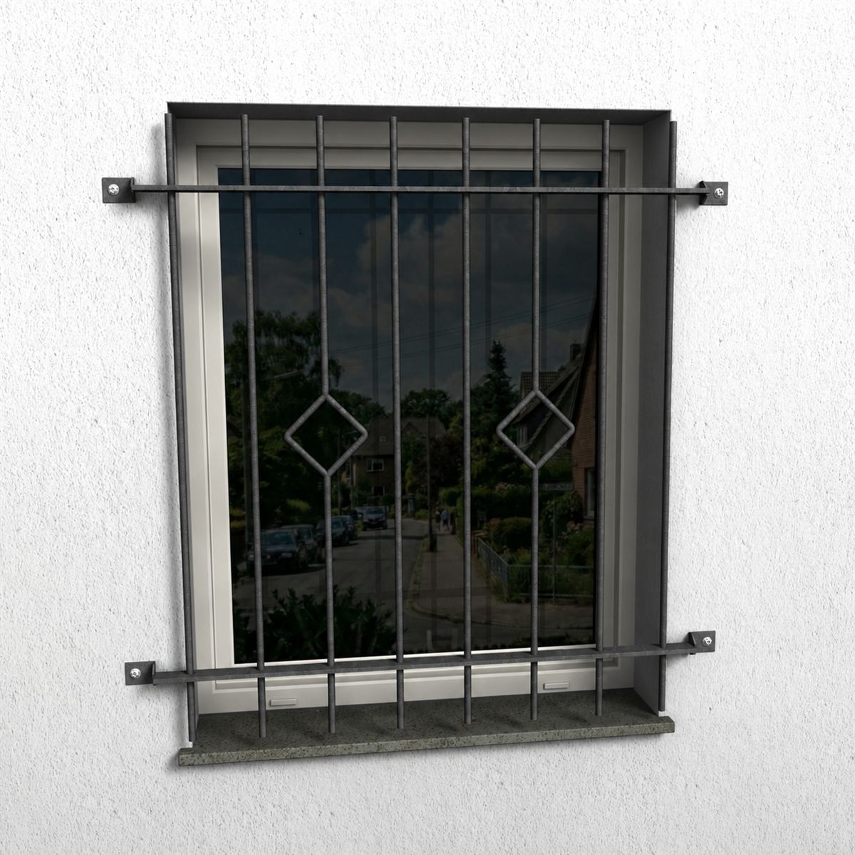 Fenstergitter Ferro 01 verzinkt - DeinMetallbauer.shop