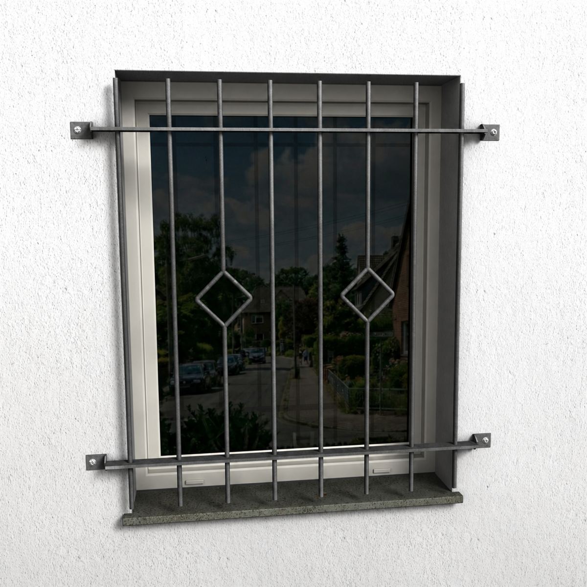 Fenstergitter Ferro 01 verzinkt - DeinMetallbauer.shop