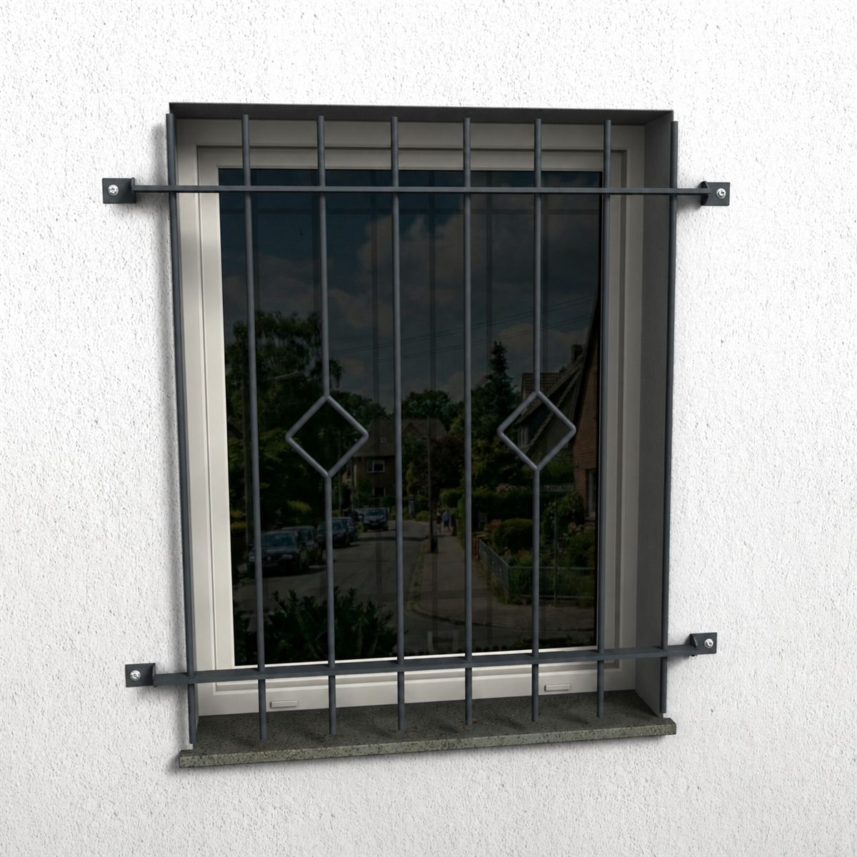 Fenstergitter Ferro 01 verzinkt - DeinMetallbauer.shop