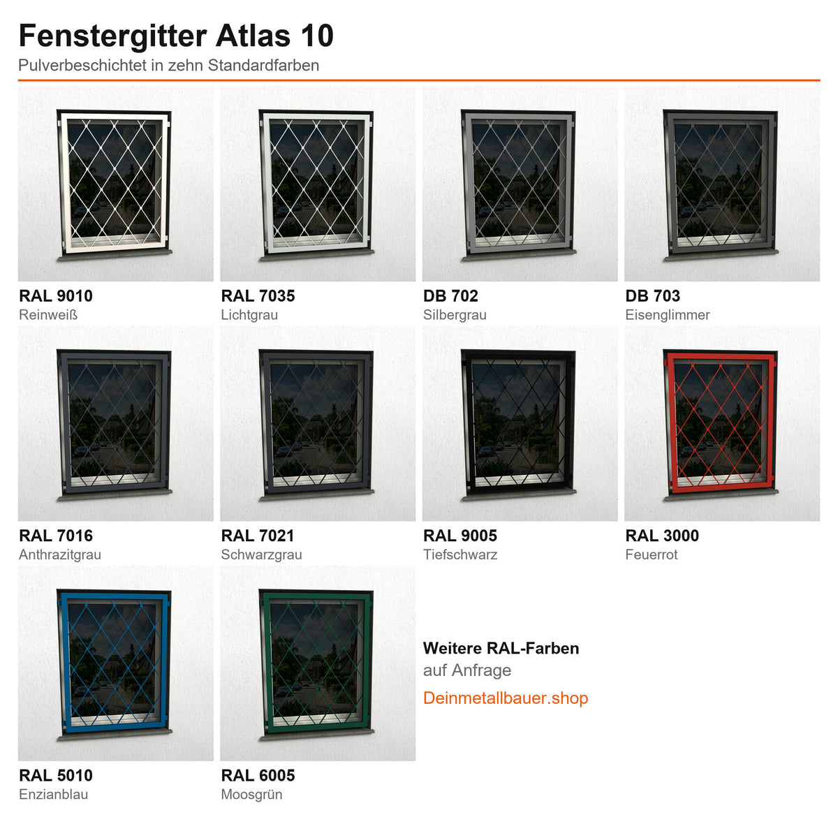 Fenstergitter Atlas 10 verzinkt - DeinMetallbauer.shop