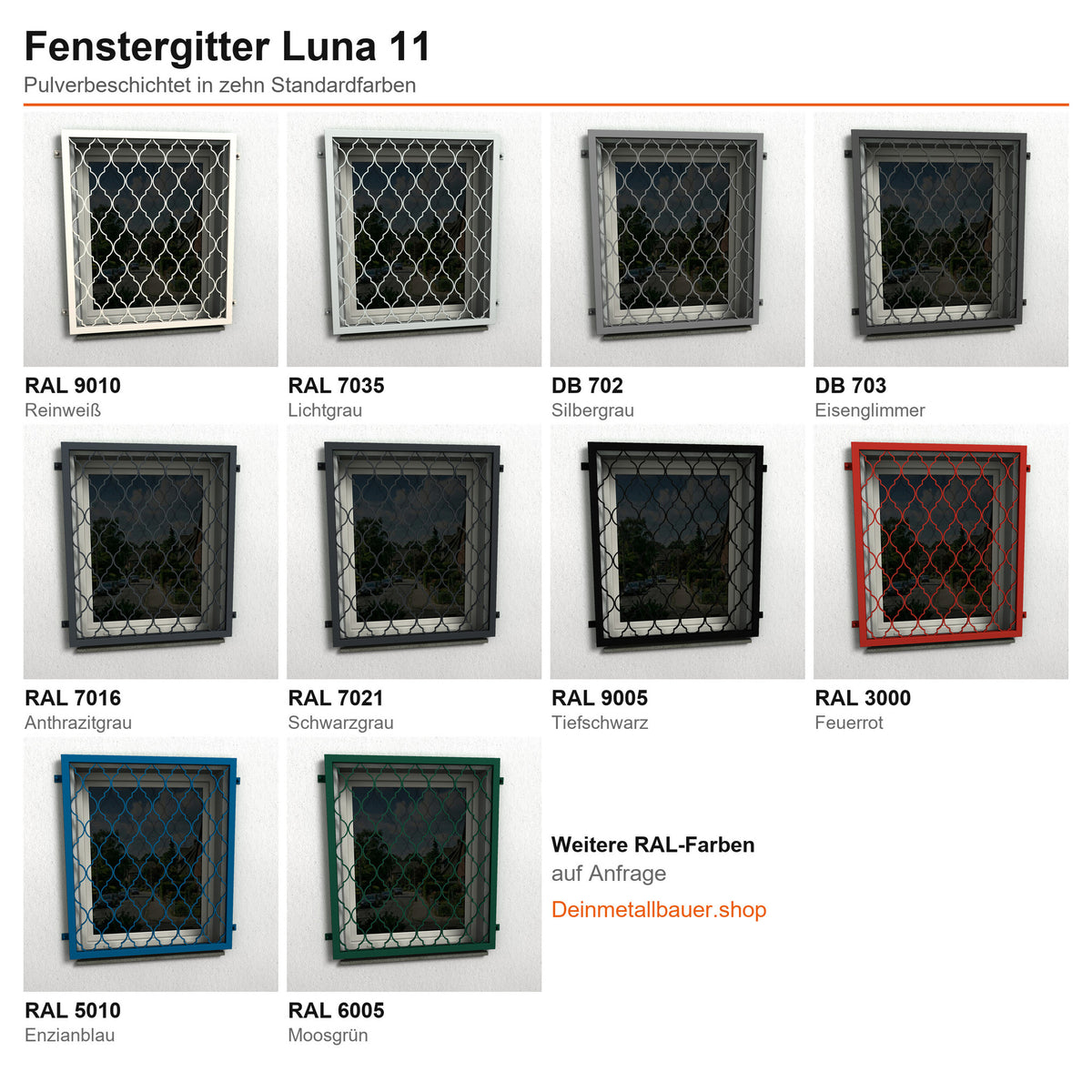 Fenstergitter Luna 11 verzinkt - DeinMetallbauer.shop