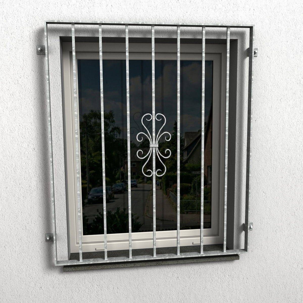 Fenstergitter Luna 42 verzinkt - DeinMetallbauer.shop