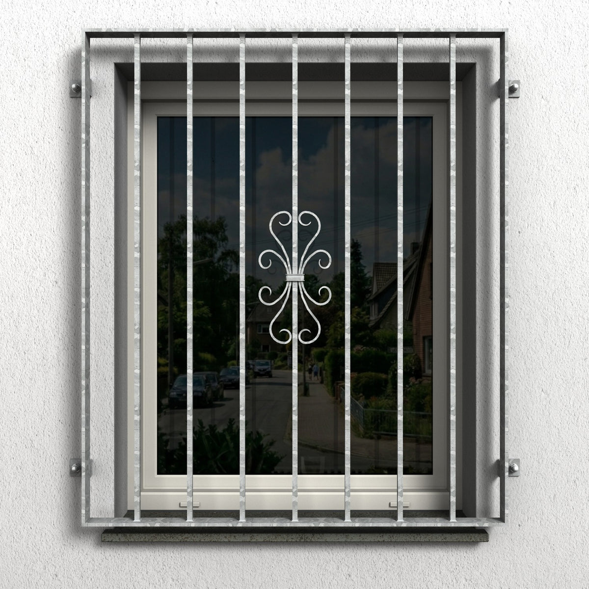 Fenstergitter Luna 42 verzinkt - DeinMetallbauer.shop