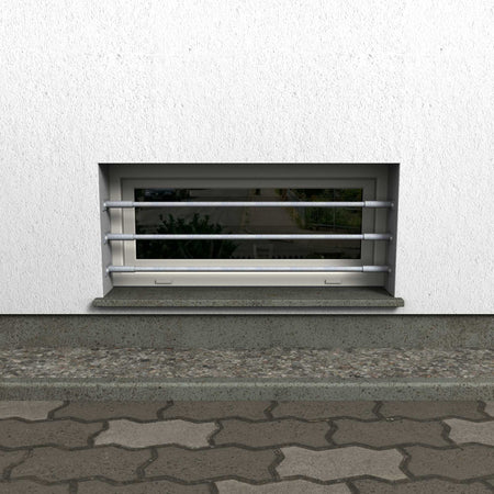 Fenstergitter Nova 31 feuerverzinkt, Detailansicht Stabgitter