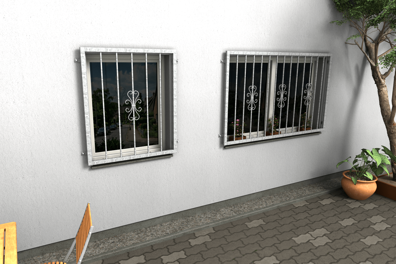 Fenstergitter Luna 36 verzinkt - DeinMetallbauer.shop