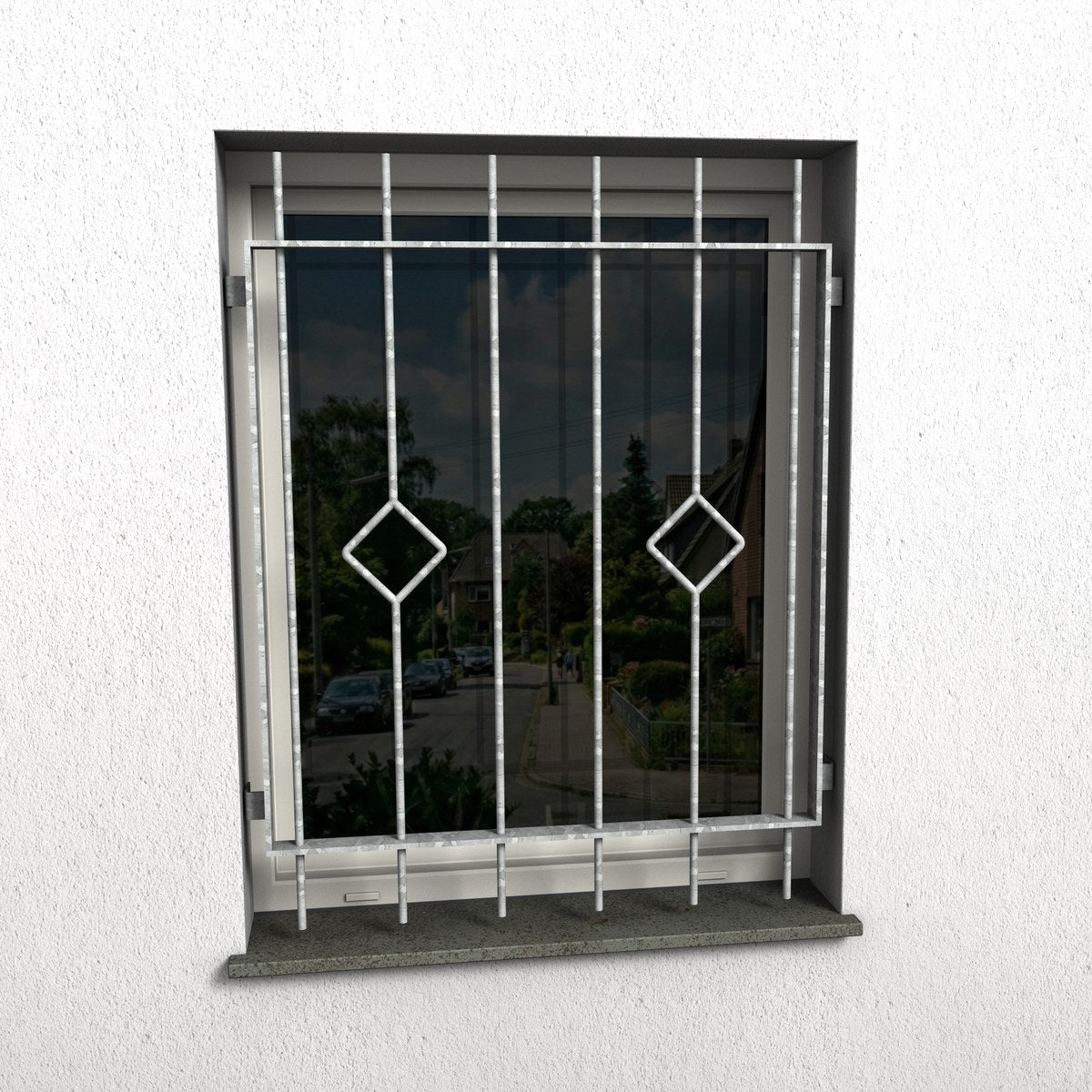 Fenstergitter Ferro 01 verzinkt - DeinMetallbauer.shop