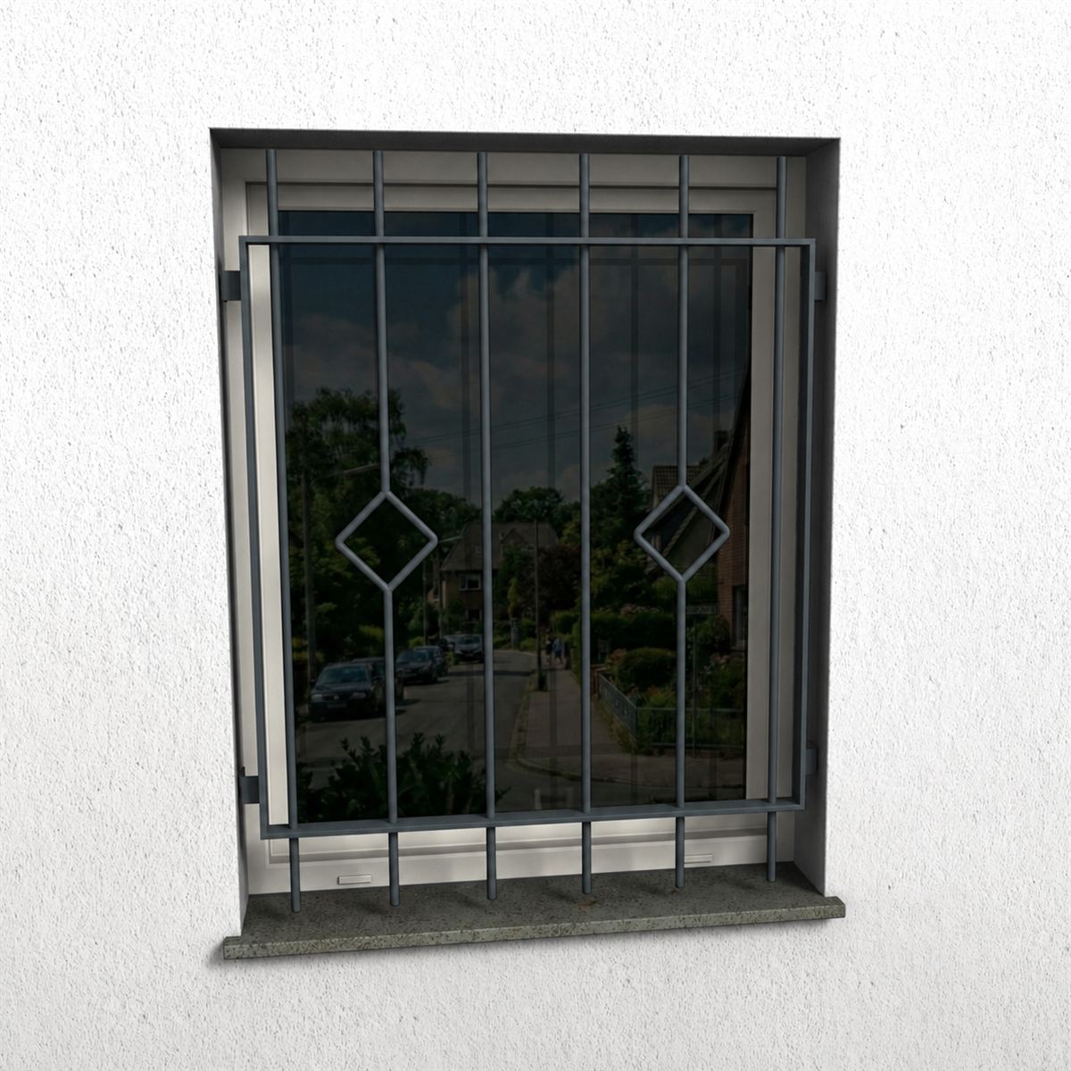 Fenstergitter Ferro 01 verzinkt - DeinMetallbauer.shop