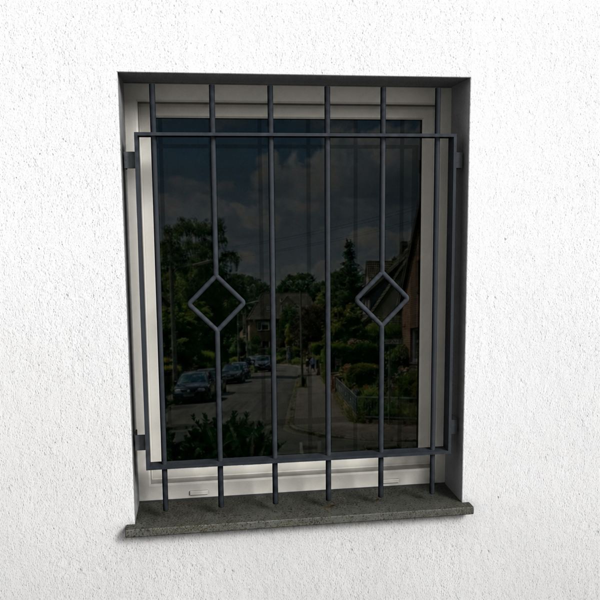Fenstergitter Ferro 01 verzinkt - DeinMetallbauer.shop