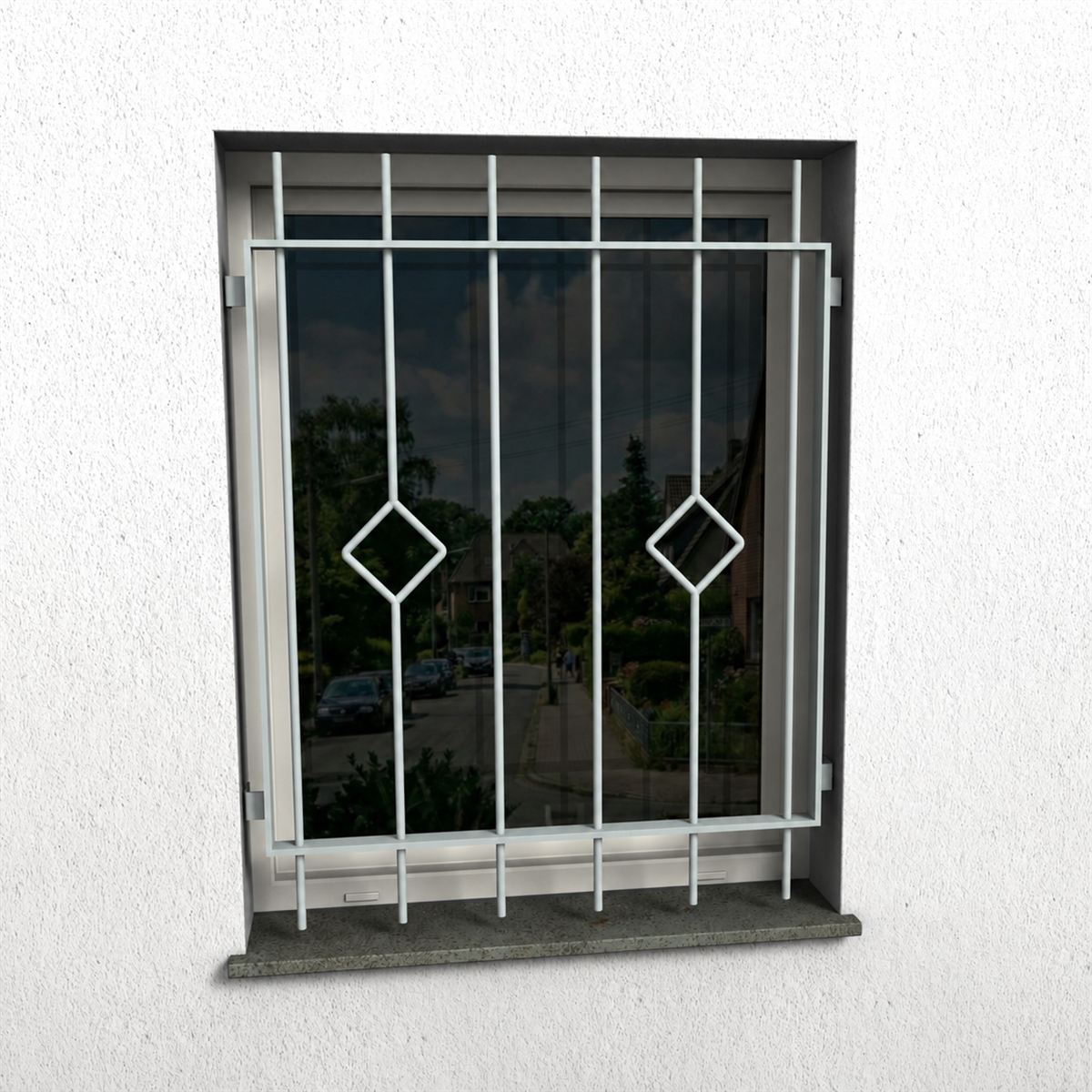 Fenstergitter Ferro 01 verzinkt - DeinMetallbauer.shop