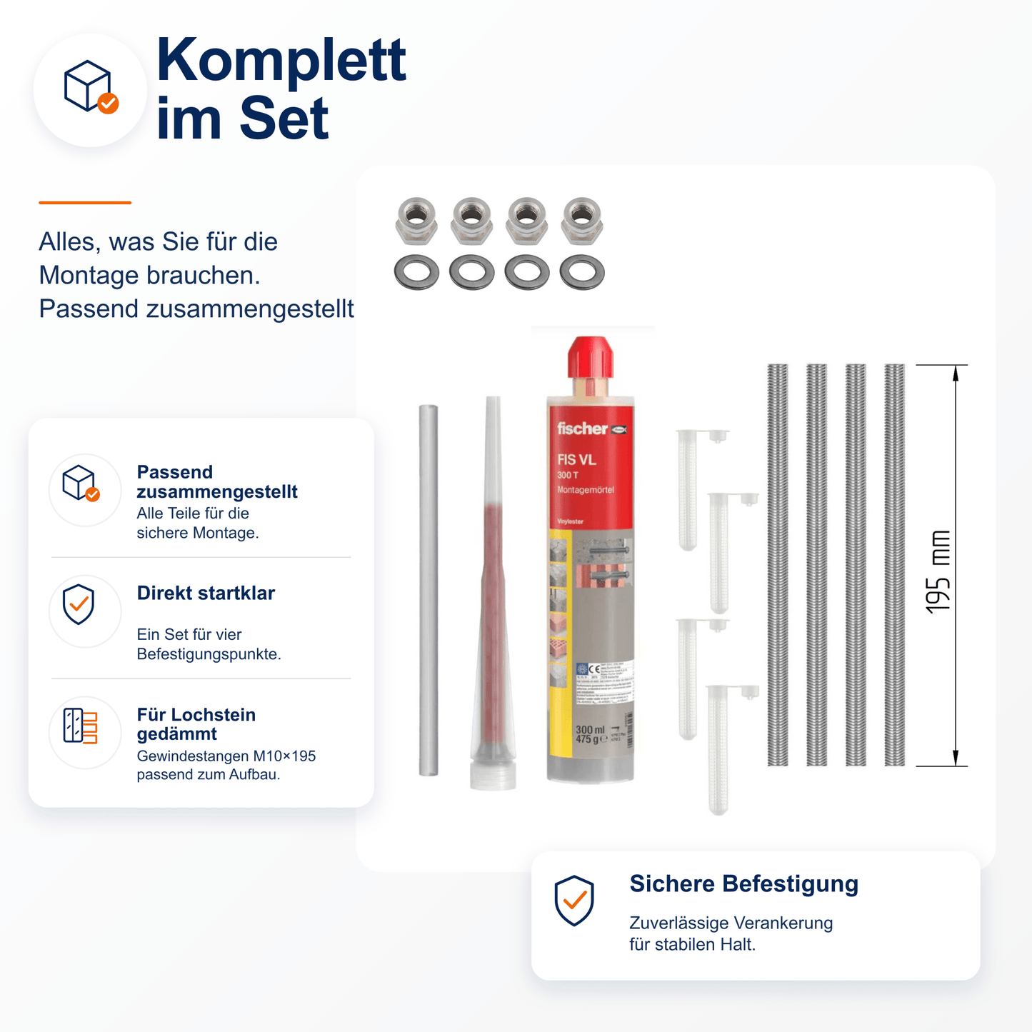 Montageset Lochstein gedämmt - DeinMetallbauer.shop
