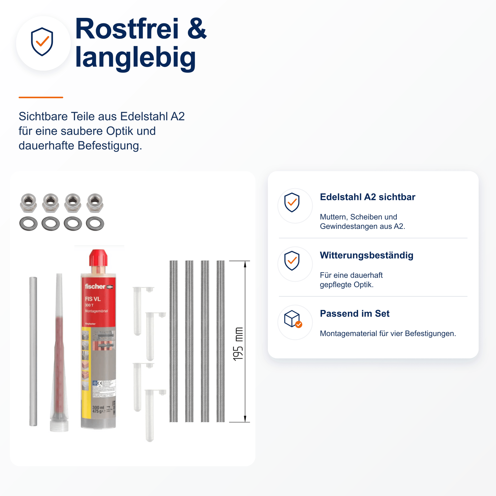 Montageset Lochstein gedämmt - DeinMetallbauer.shop