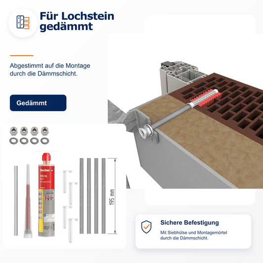 Montageset Lochstein gedämmt - DeinMetallbauer.shop
