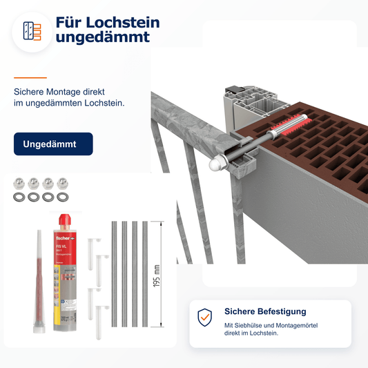 Montageset Lochstein ungedämmt - DeinMetallbauer.shop