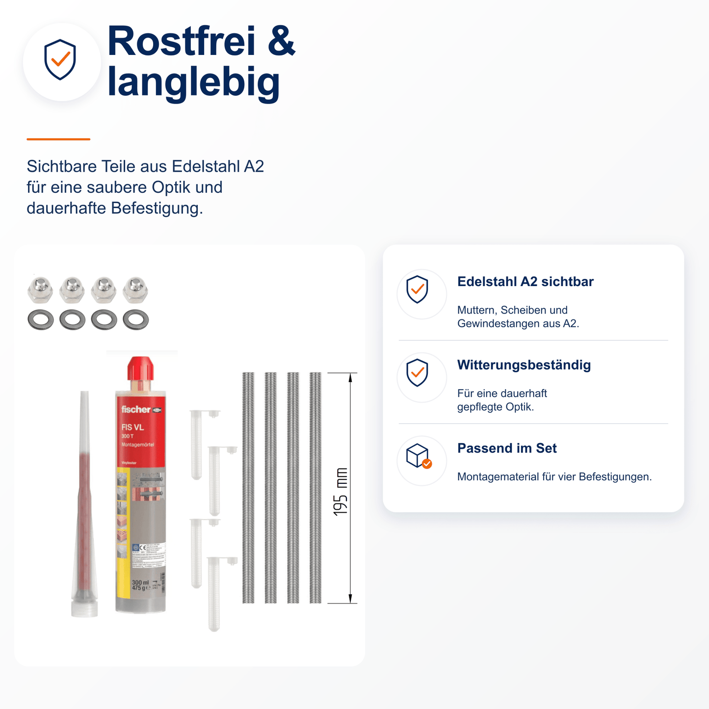 Montageset Lochstein ungedämmt - DeinMetallbauer.shop