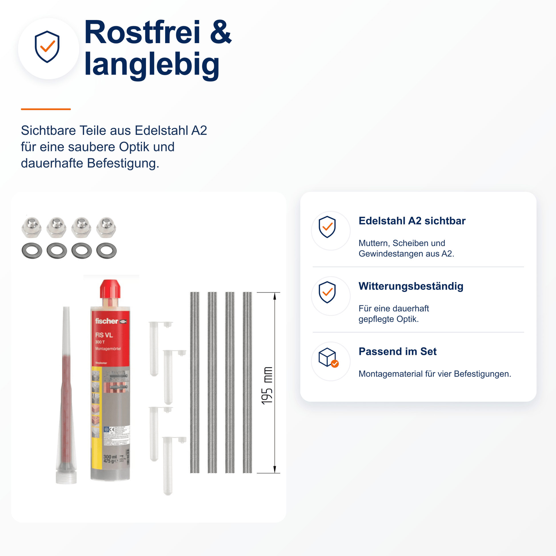 Montageset Lochstein ungedämmt - DeinMetallbauer.shop