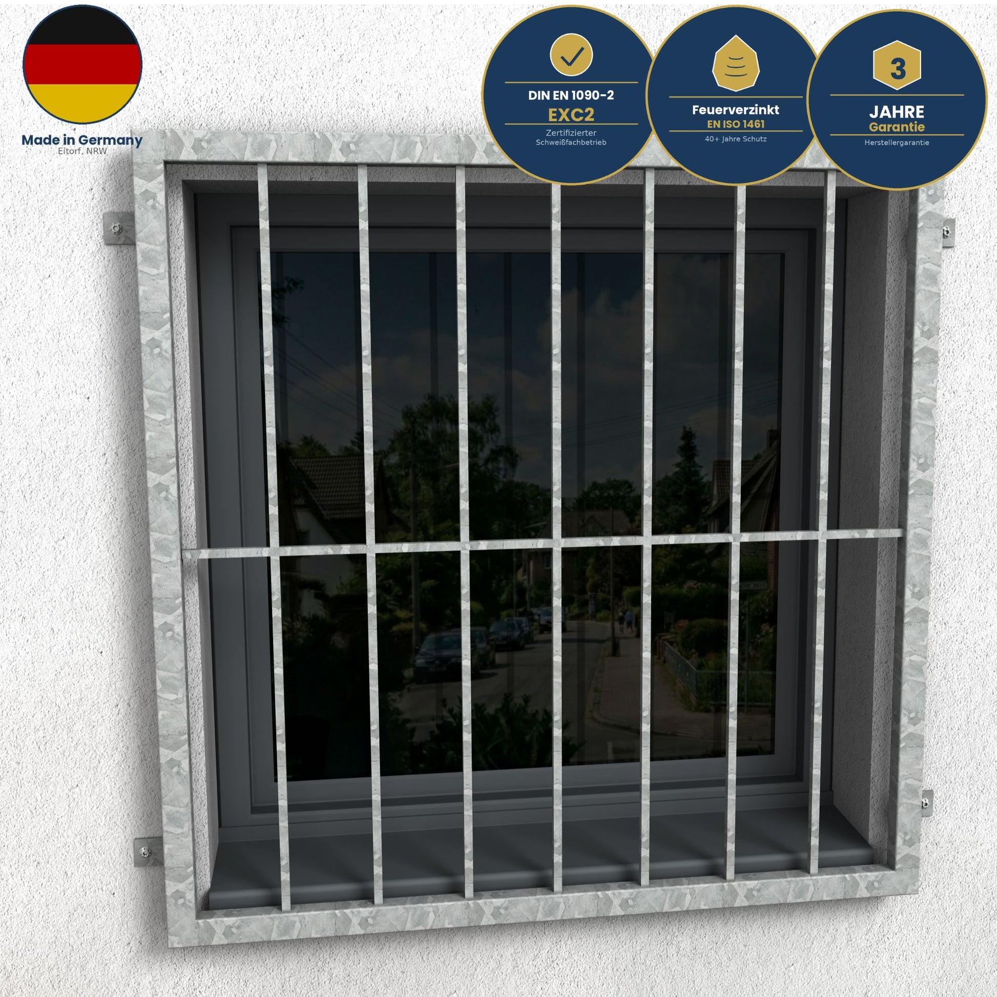 Fenstergitter Atlas 02 verzinkt - DeinMetallbauer.shop