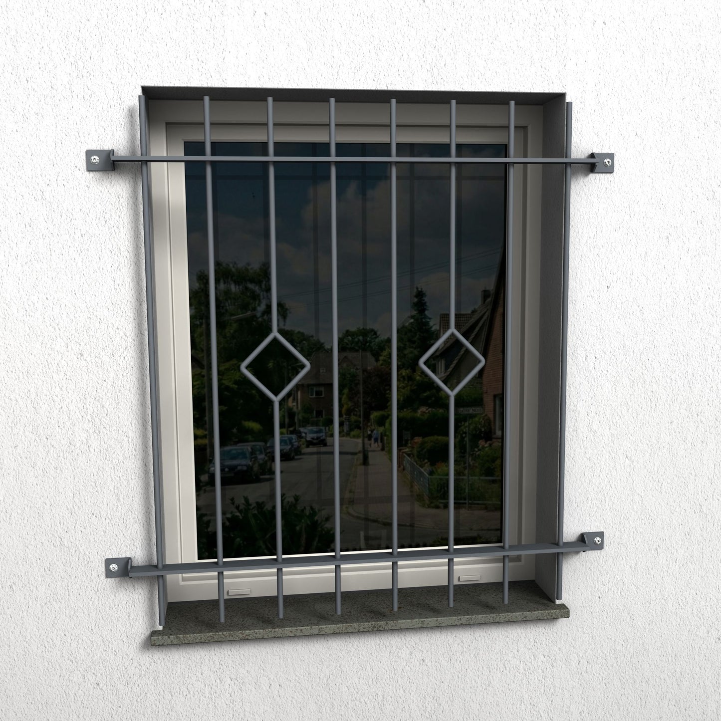 Fenstergitter Ferro 01 verzinkt - DeinMetallbauer.shop