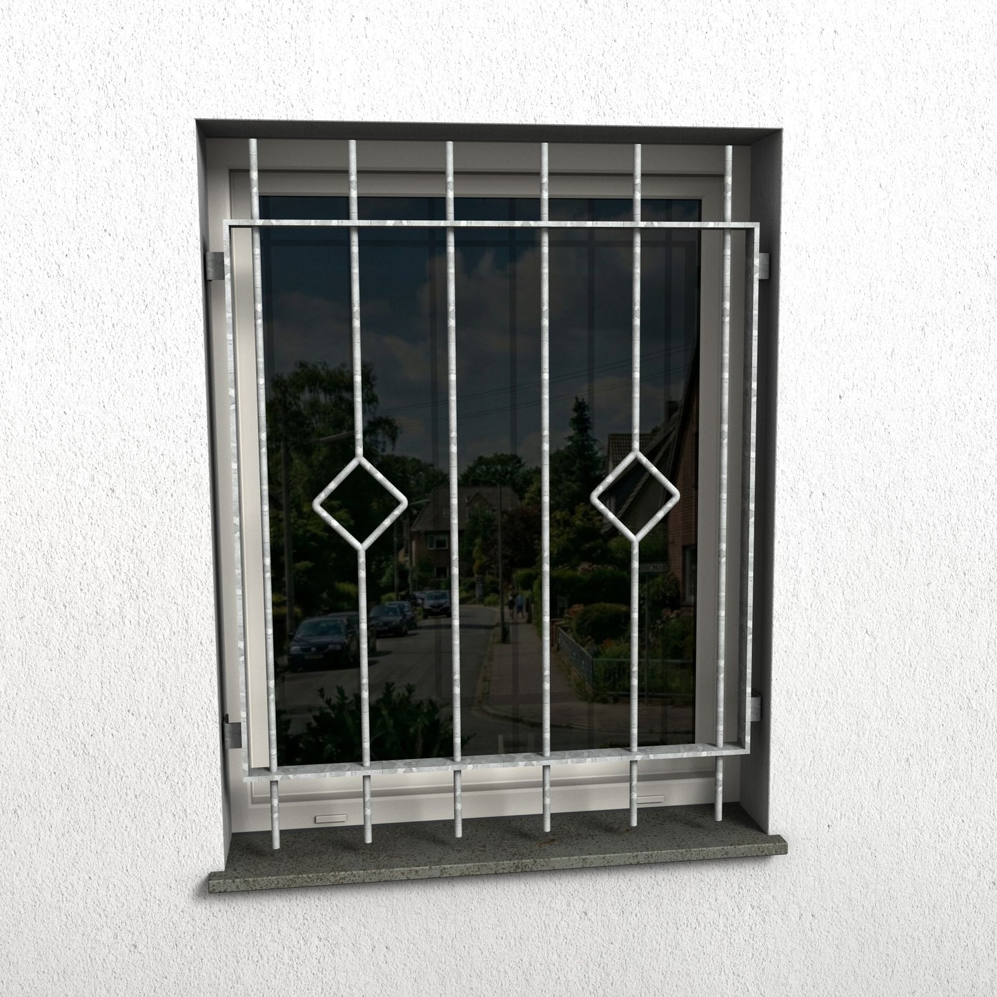Fenstergitter Ferro 01 verzinkt - DeinMetallbauer.shop