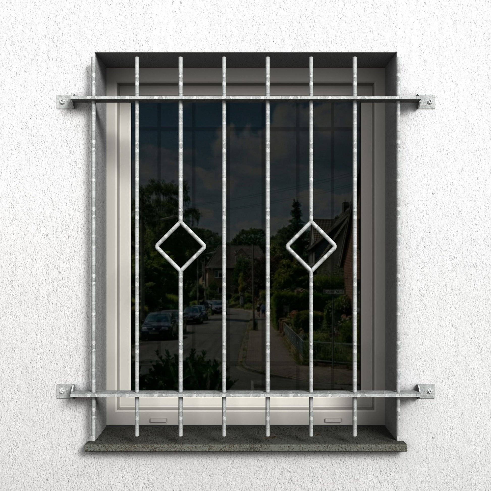 Fenstergitter Ferro 01 verzinkt - DeinMetallbauer.shop