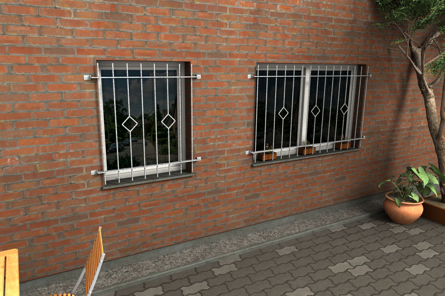 Fenstergitter Ferro 01 verzinkt - DeinMetallbauer.shop