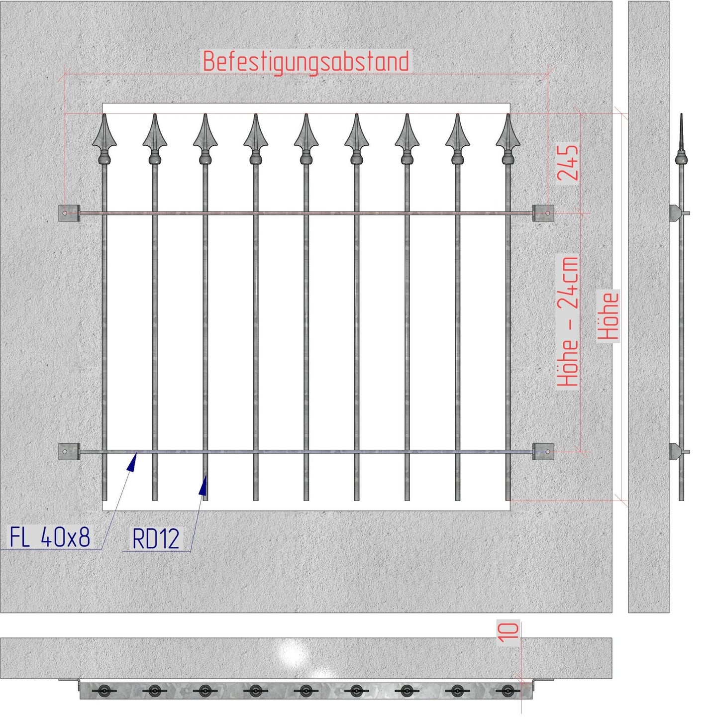 Fenstergitter Ferro 09 verzinkt - DeinMetallbauer.shop