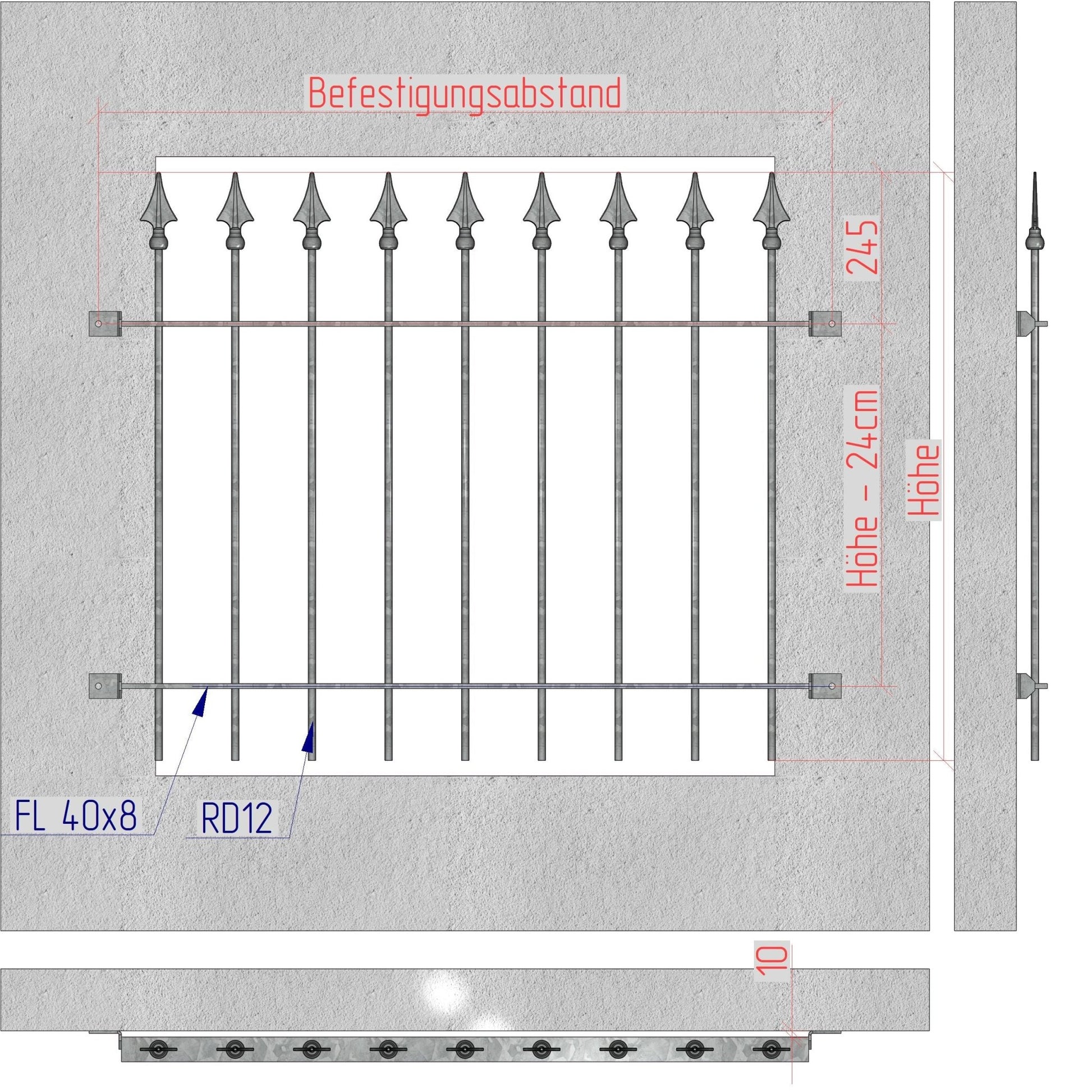 Fenstergitter Ferro 09 verzinkt - DeinMetallbauer.shop