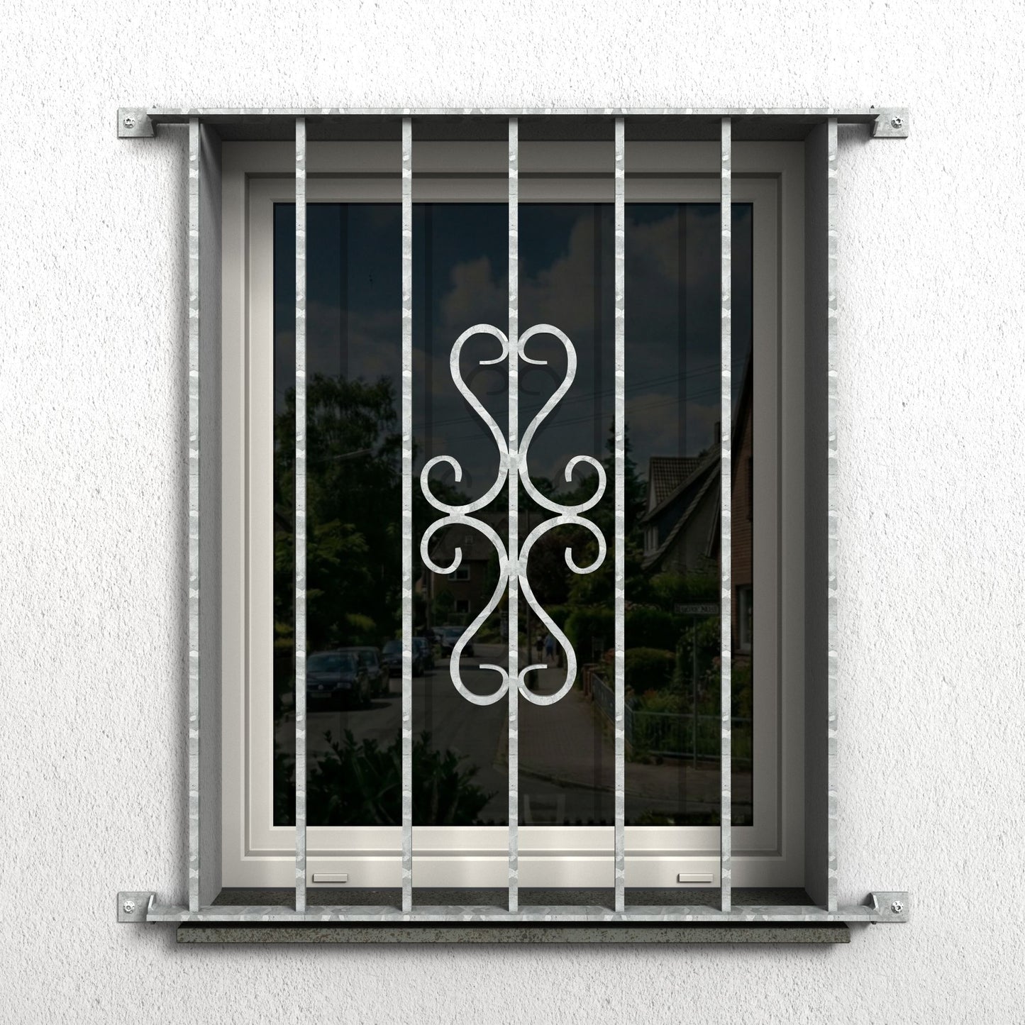 Fenstergitter Luna 34 verzinkt - DeinMetallbauer.shop