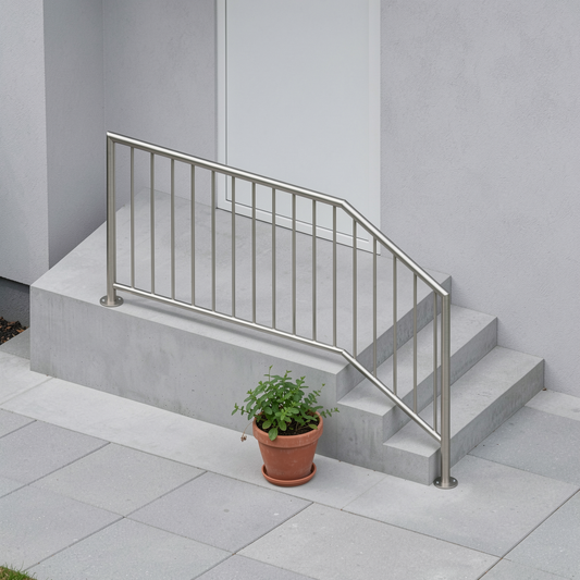 Treppengeländer TRG 02 Edelstahl – langes Podest - DeinMetallbauer.shop