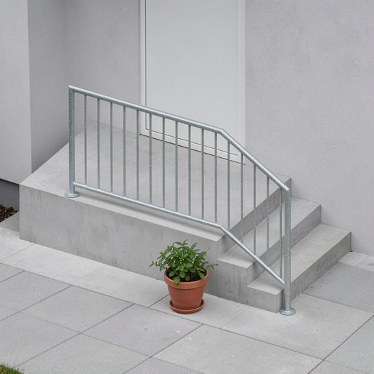 Treppengeländer TRG 02 verzinkt – langes Podest - DeinMetallbauer.shop