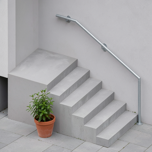 Treppenhandlauf THL 05 verzinkt – oben an Wandhaltern - DeinMetallbauer.shop