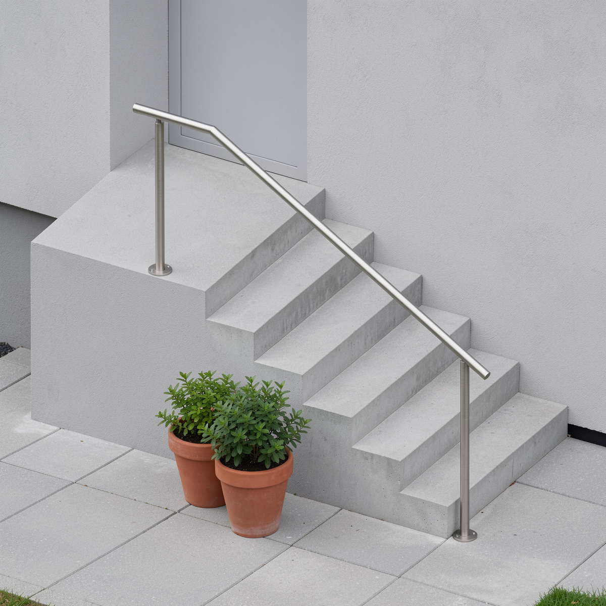 Treppenhandlauf THL 10 Edelstahl – Handlauf beidseitig überstehend - DeinMetallbauer.shop