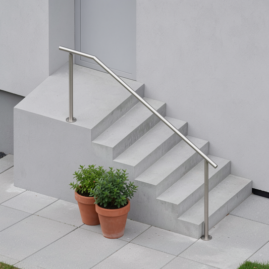 Treppenhandlauf THL 10 Edelstahl – Handlauf beidseitig überstehend - DeinMetallbauer.shop